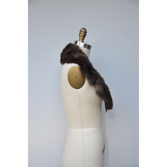 Vintage Dark Brown Shearling Fur Collar Soft Fluffy Chunky Almost Famous - Picture 5 of 9